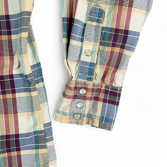 Vintage Big Mac Western Shirt Adult EXTRA LARGE Yellow Plaid Pearl Snap Y2K Work - Picture 7 of 9